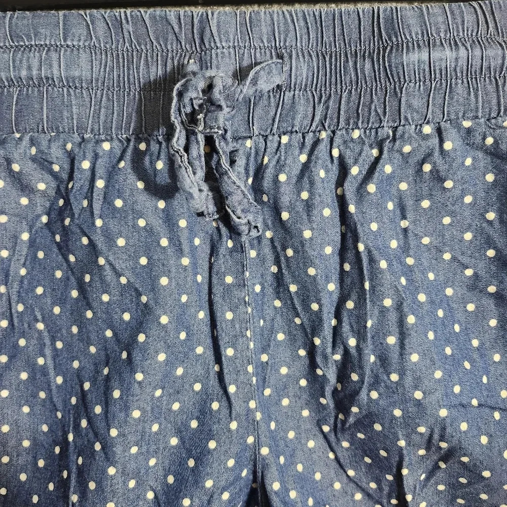 Celebrity pink women's shorts size S blue and white polkadot elastic waist - Picture 2 of 6